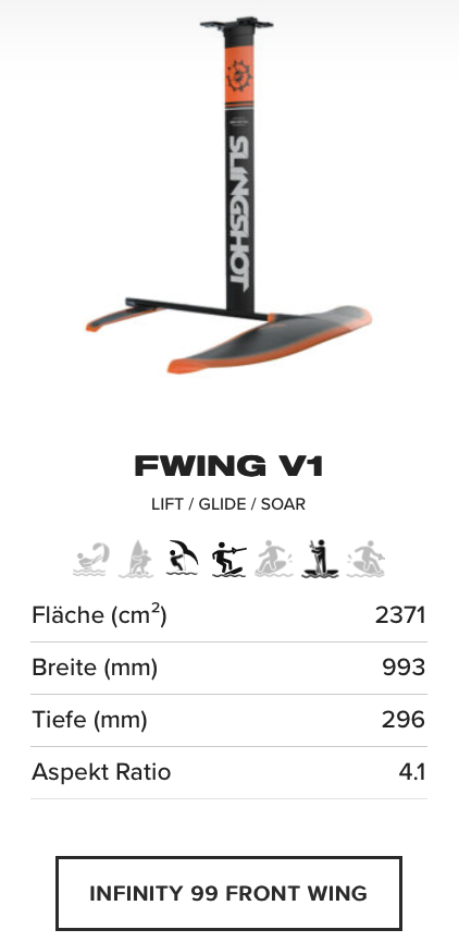 Slingshot Foil Hover Glide Infinity 99, FWing V1